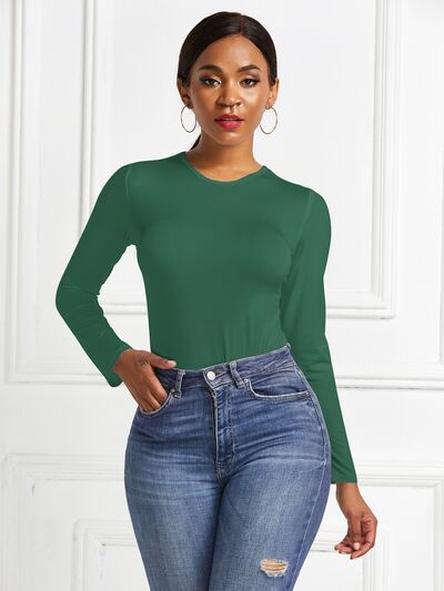 Women's Ava Round Neck Long Sleeve Bodysuit