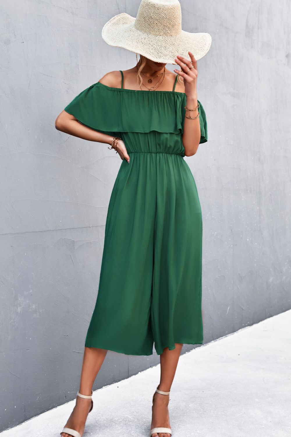 Women's Spaghetti Strap Layered Jumpsuit