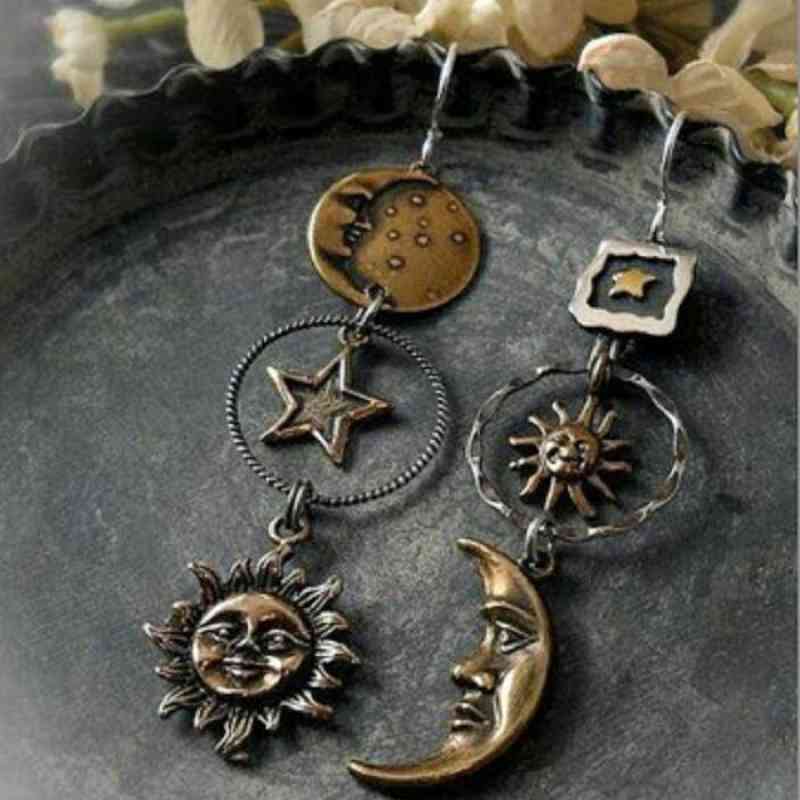 Mystical Star, Sun, and Moon Earrings