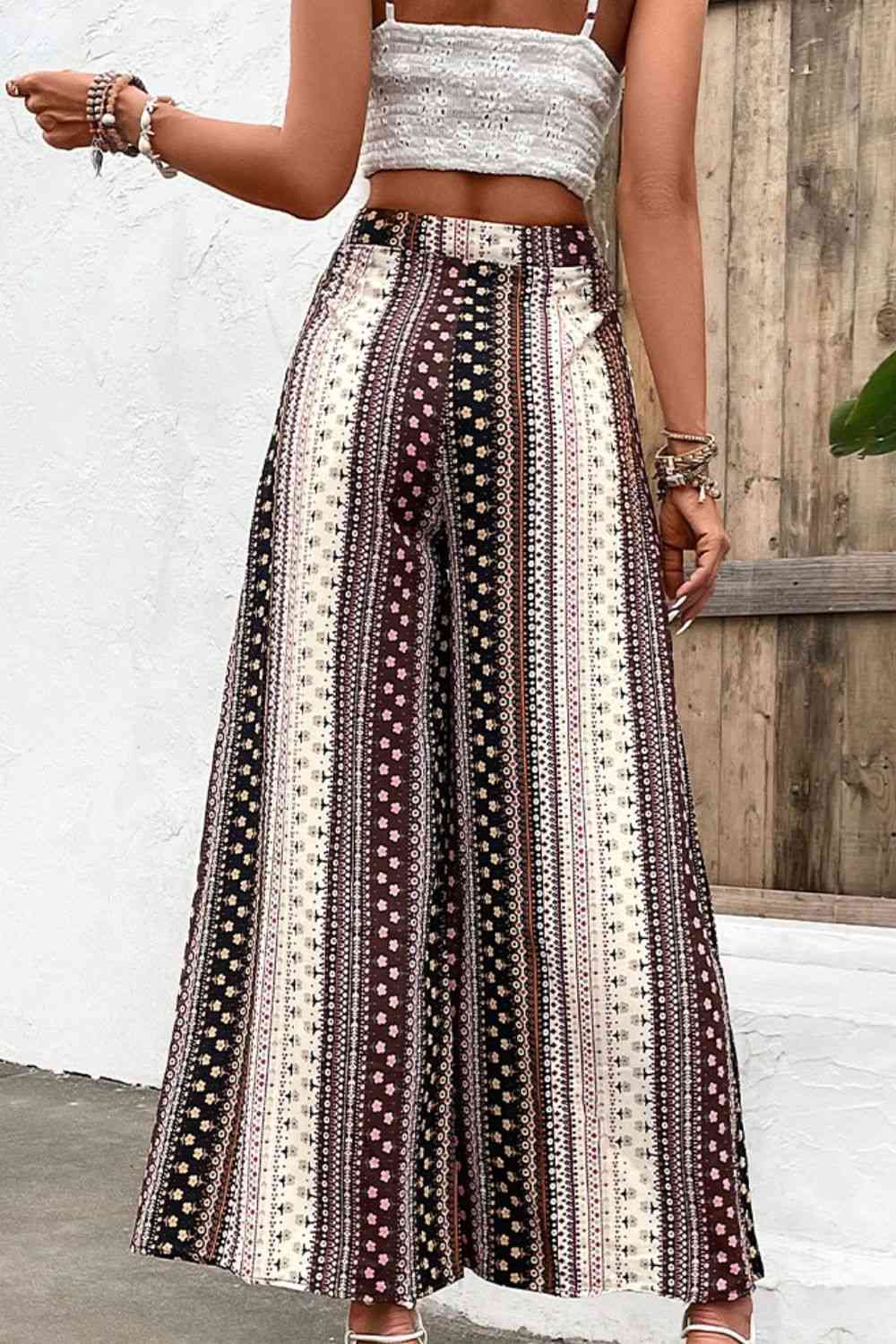 OhSoModern Multicolor Floral High Waist Wide Leg Pants