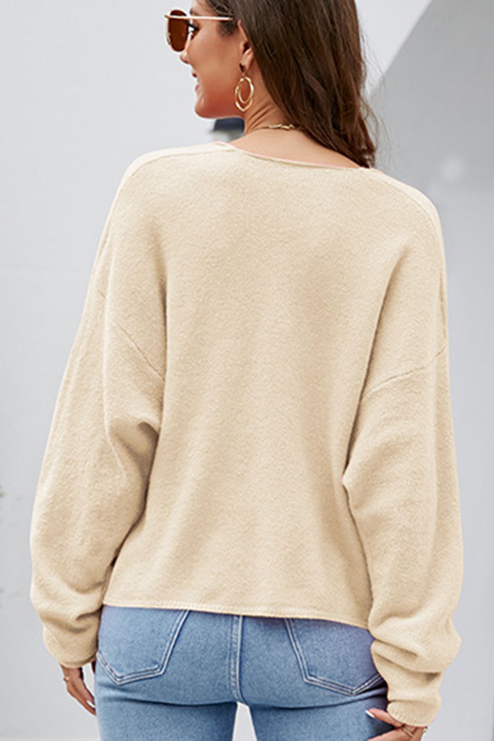 M&Matilda V-Neck Center Seam Sweater