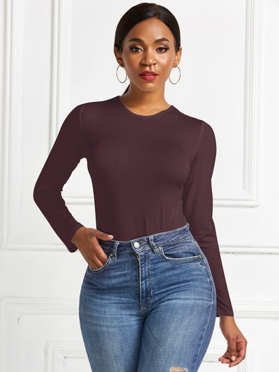 Women's Ava Round Neck Long Sleeve Bodysuit