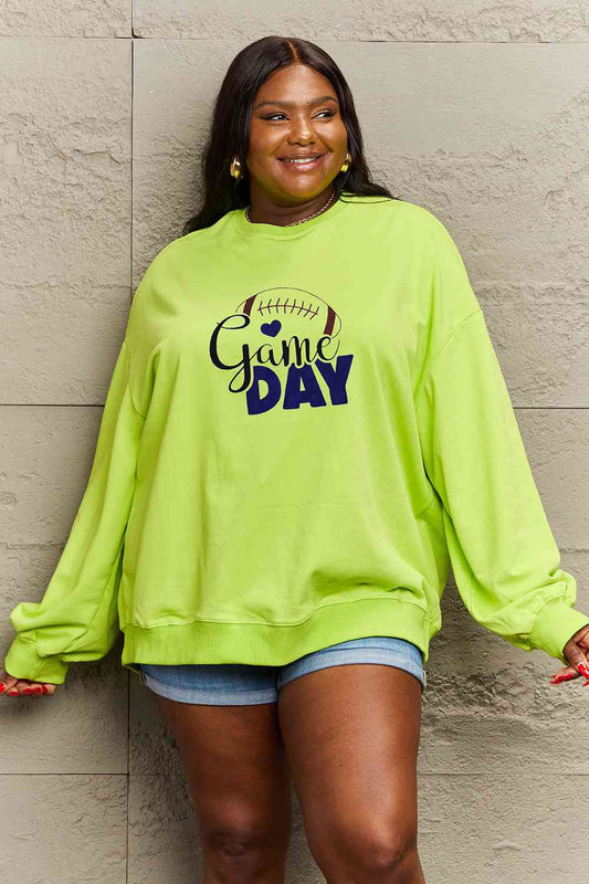 Simply Love Full Size Drop Shoulder GAME DAY Graphic Sweatshirt