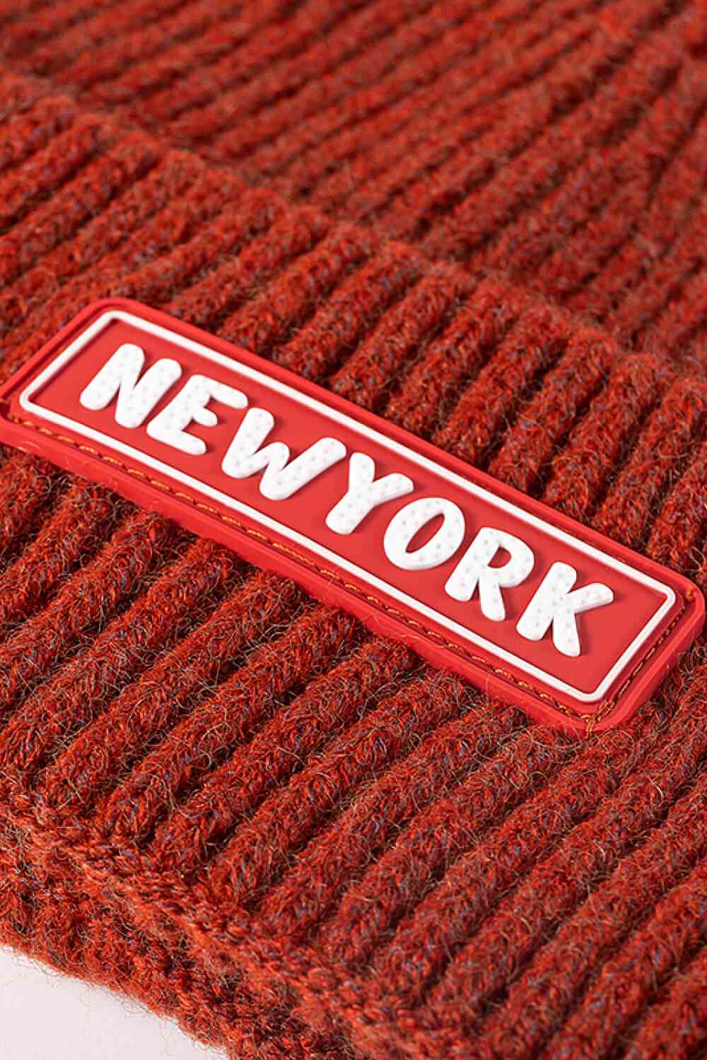 BeanieHatz NEW YORK Patch Rib-Knit Cuffed Beanie