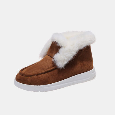 Toshia Lynn Furry Suede Ankle Snow Boots