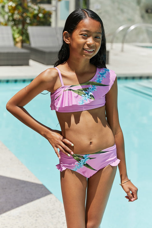 Marina West Swim YOUTH GIRLS Vacay Mode Two-Piece Swim Set in Carnation Pink SZ 18M-11Y 🐶🧸