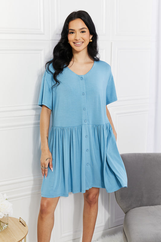 Women's Yelete Full Size Oh Sweet Spring Button Up Flare Mini Dress