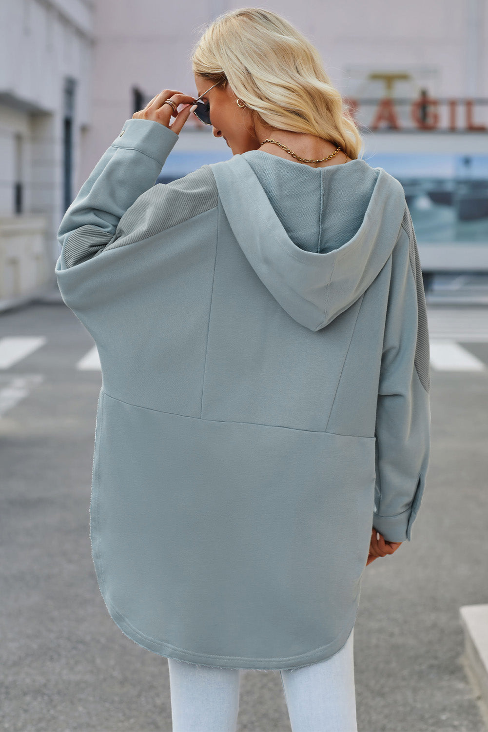 Full Size Long Sleeve Buttoned Hoodie with Pockets