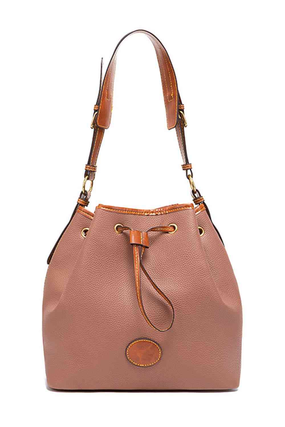 Hannah PU Drawstring Medium Bucket Bag