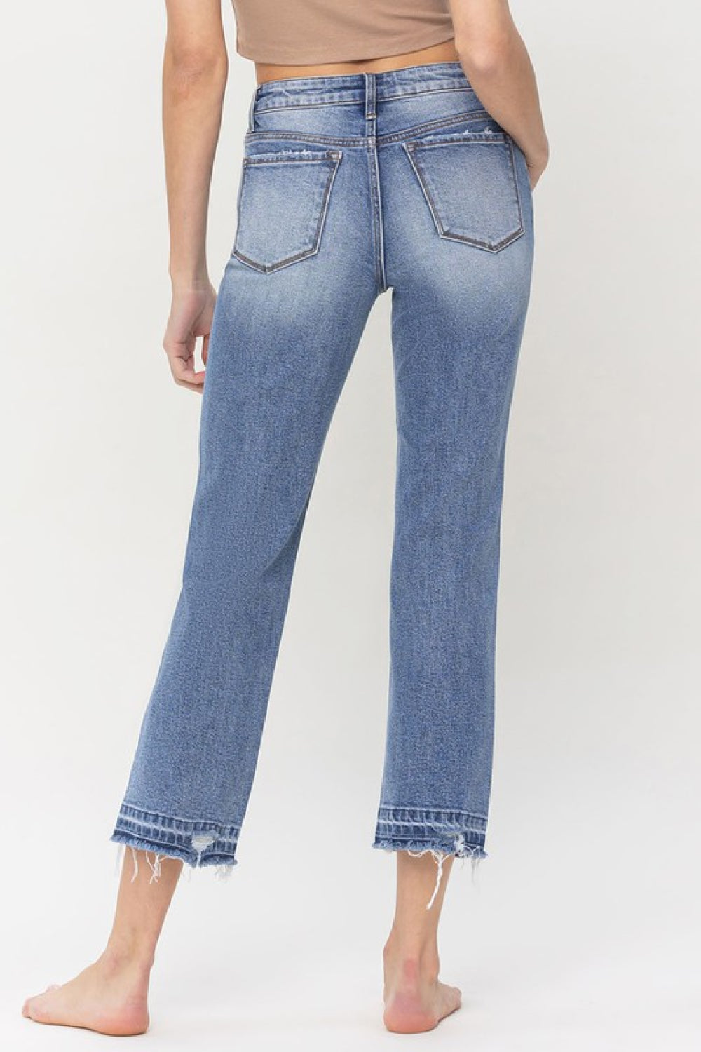 Women's Lovervet Full Size Lena High Rise Crop Straight Jeans