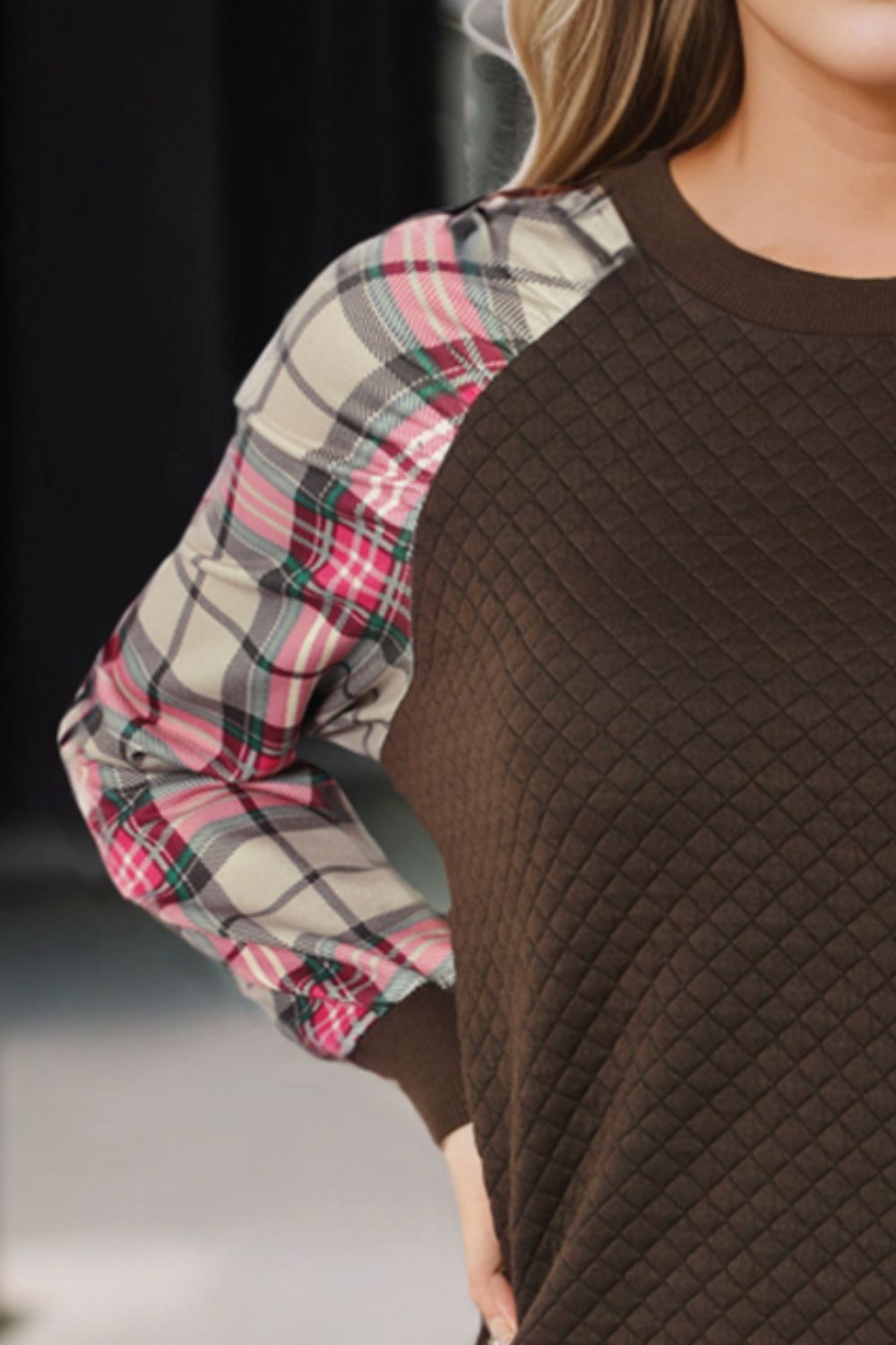 Full Size Round Neck Printed Raglan Sleeve Sweatshirt
