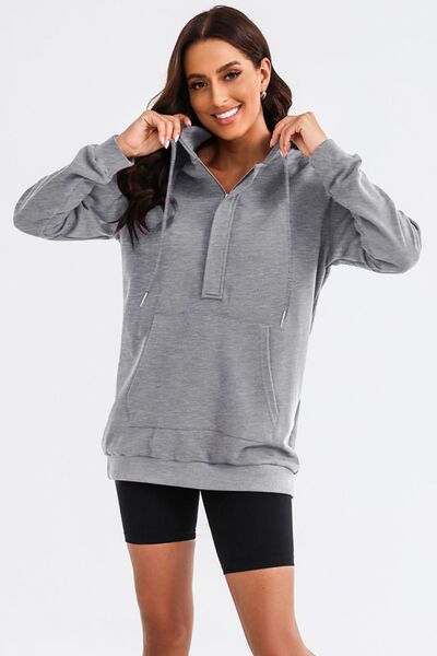 Women's Clarisia Drawstring Half Zip Hooded Dress