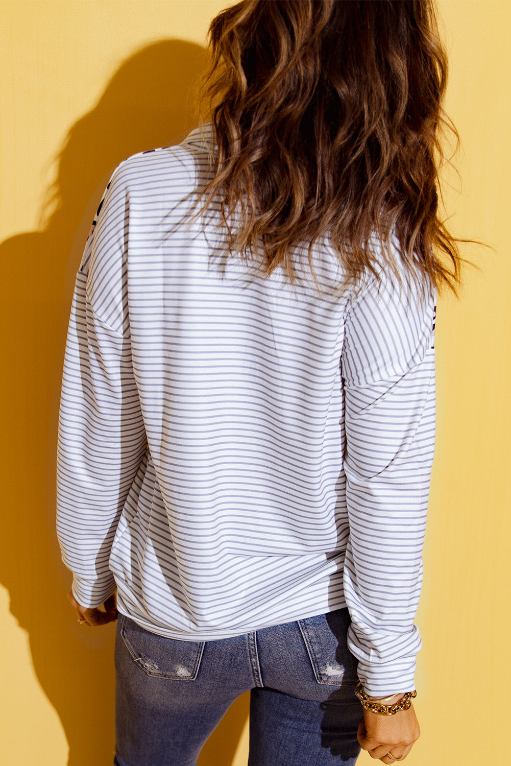 Women's Mixed Print Color Block Half-Zip Sweatshirt
