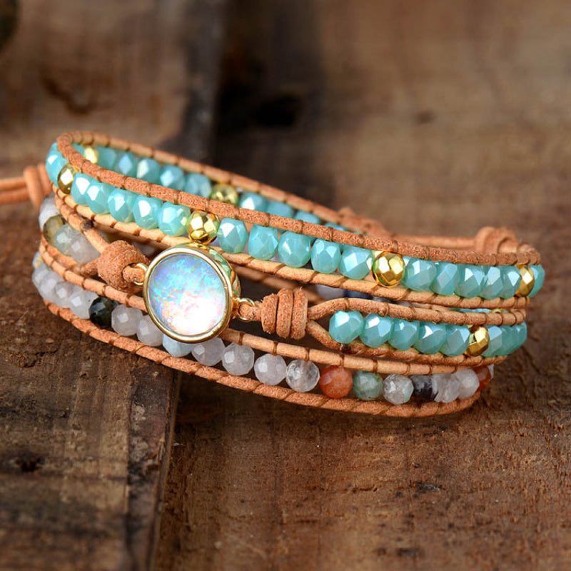Opal Beaded Layered Multicolored Bracelet