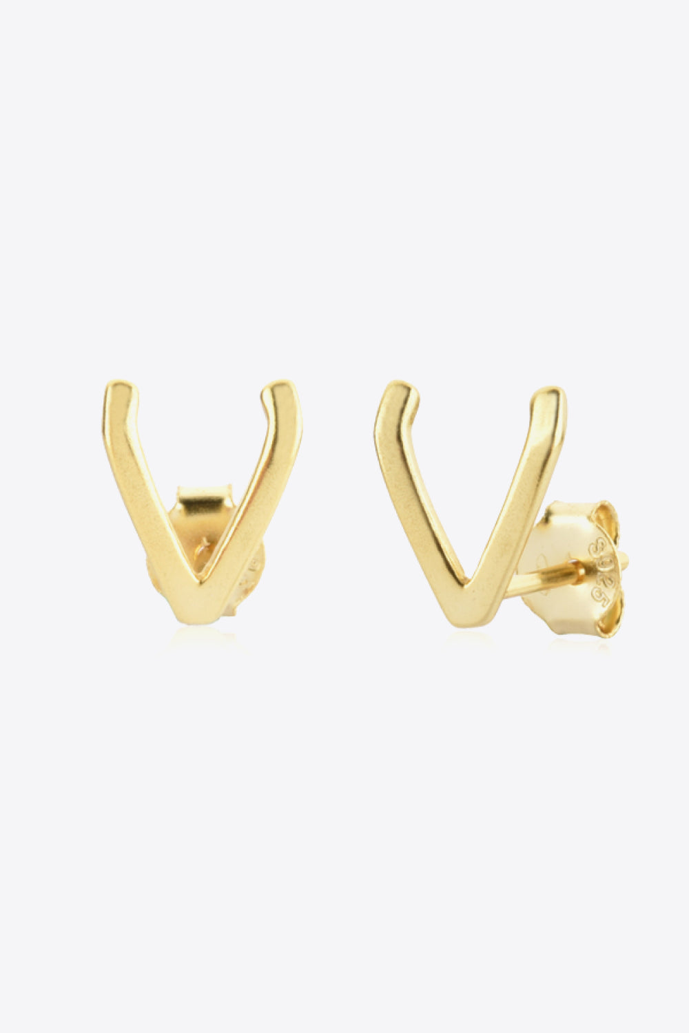 Ariel&Emaline Zircon Letter V Stud Earrings