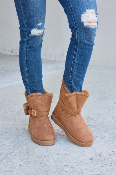 Forever Link Tan Plush Thermal Flat Boots