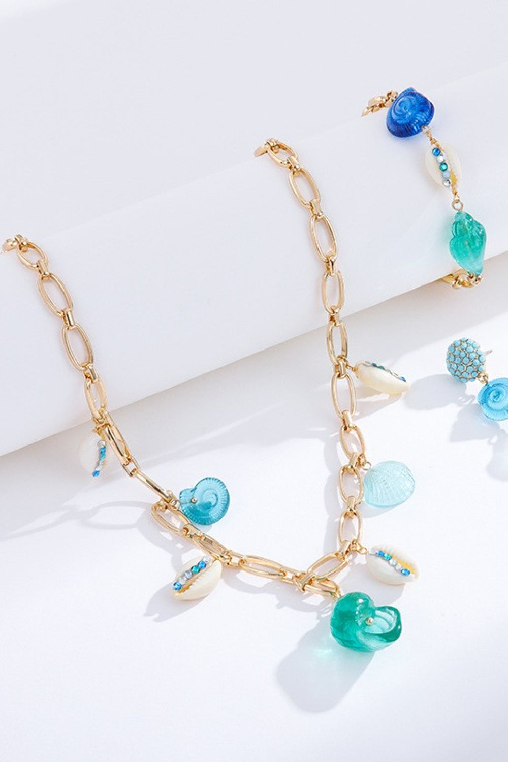 Women's 5-Piece Wholesale 18K Gold Plated Multi-Charm Necklace