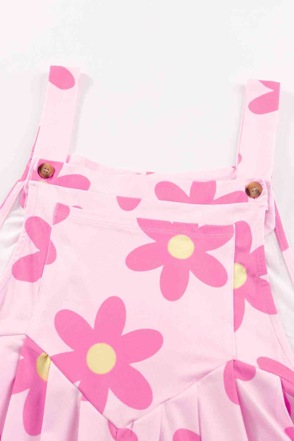 Pocketed Flower Wide Strap Overall