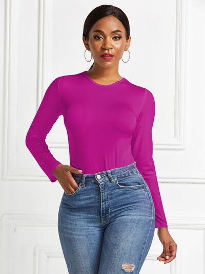 Women's Ava Round Neck Long Sleeve Bodysuit