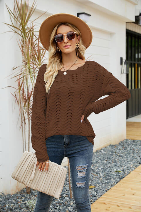 Round Neck Drop Shoulder Sweater