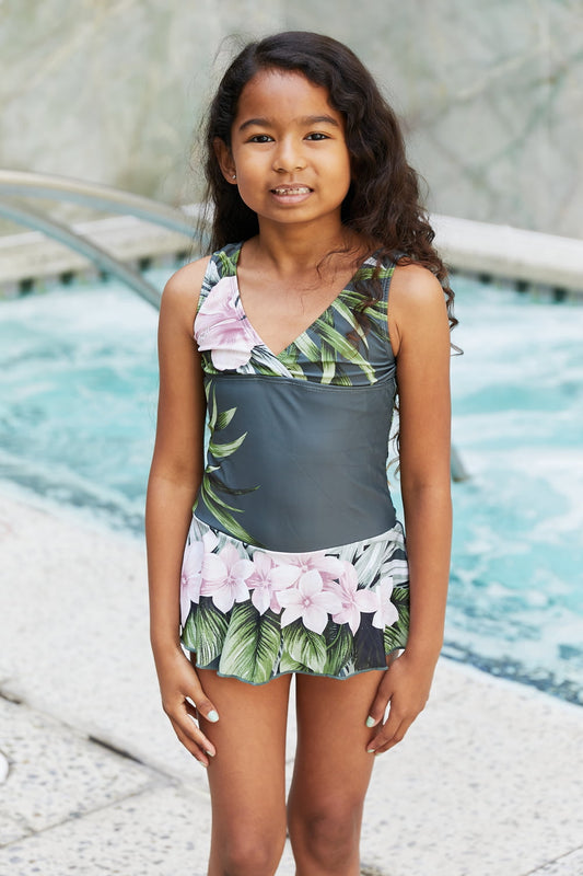 Marina West Swim YOUTH GIRLS Clear Waters Swim Dress in Aloha Forest SZ 2Y-11Y 🐶🧸