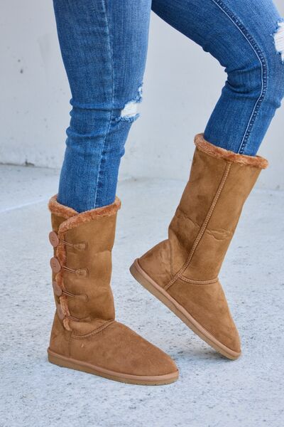 Forever Link Tan Warm Fur Lined Flat Boots