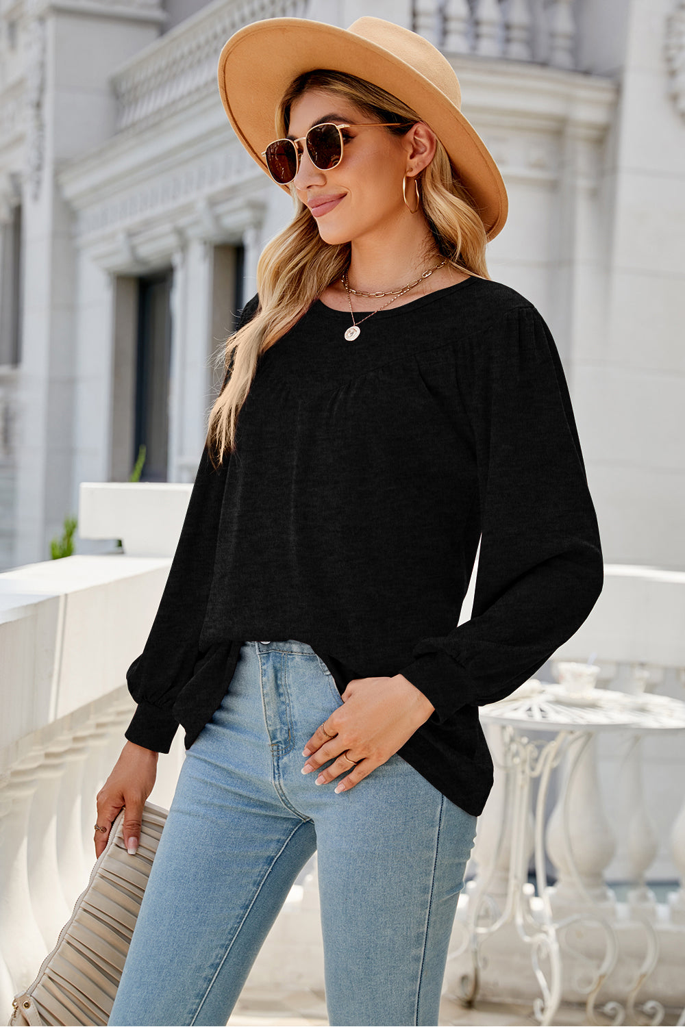 Full Size Round Neck Long Sleeve Top