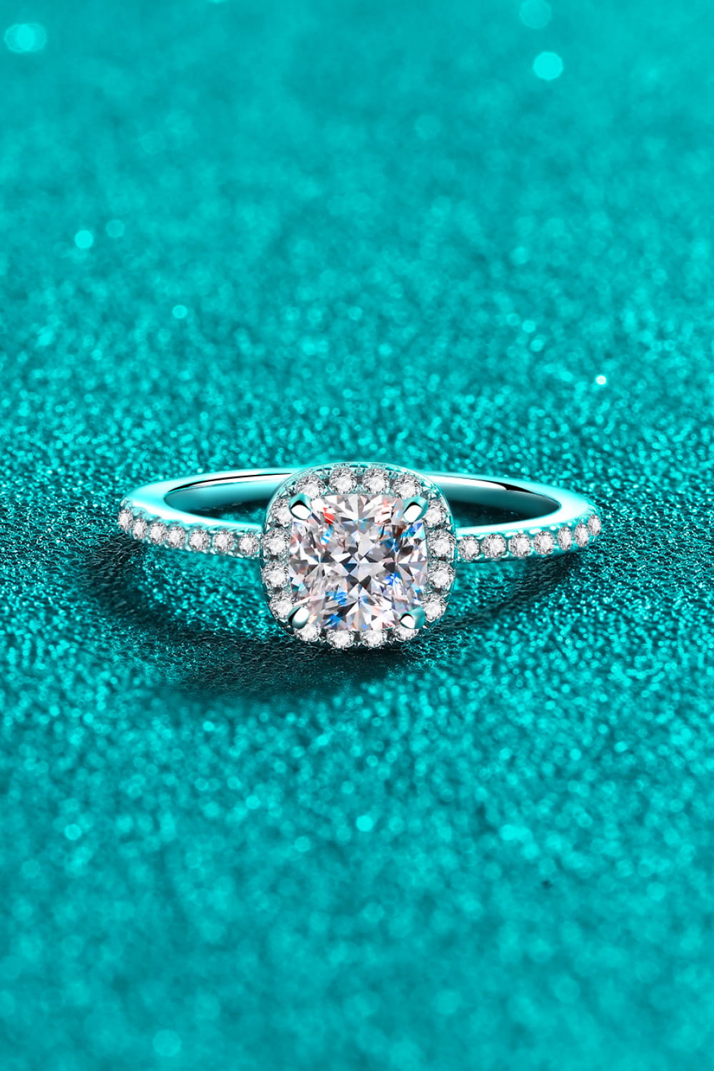 1 Carat Moissanite 925 Sterling Silver Halo Ring 💜