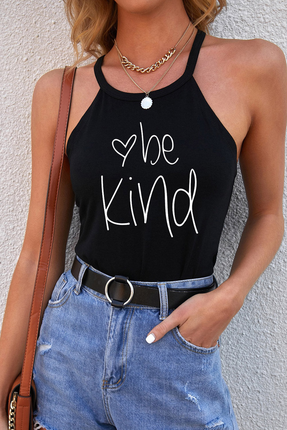 Women's Full Size BE KIND Graphic Round Neck Tank