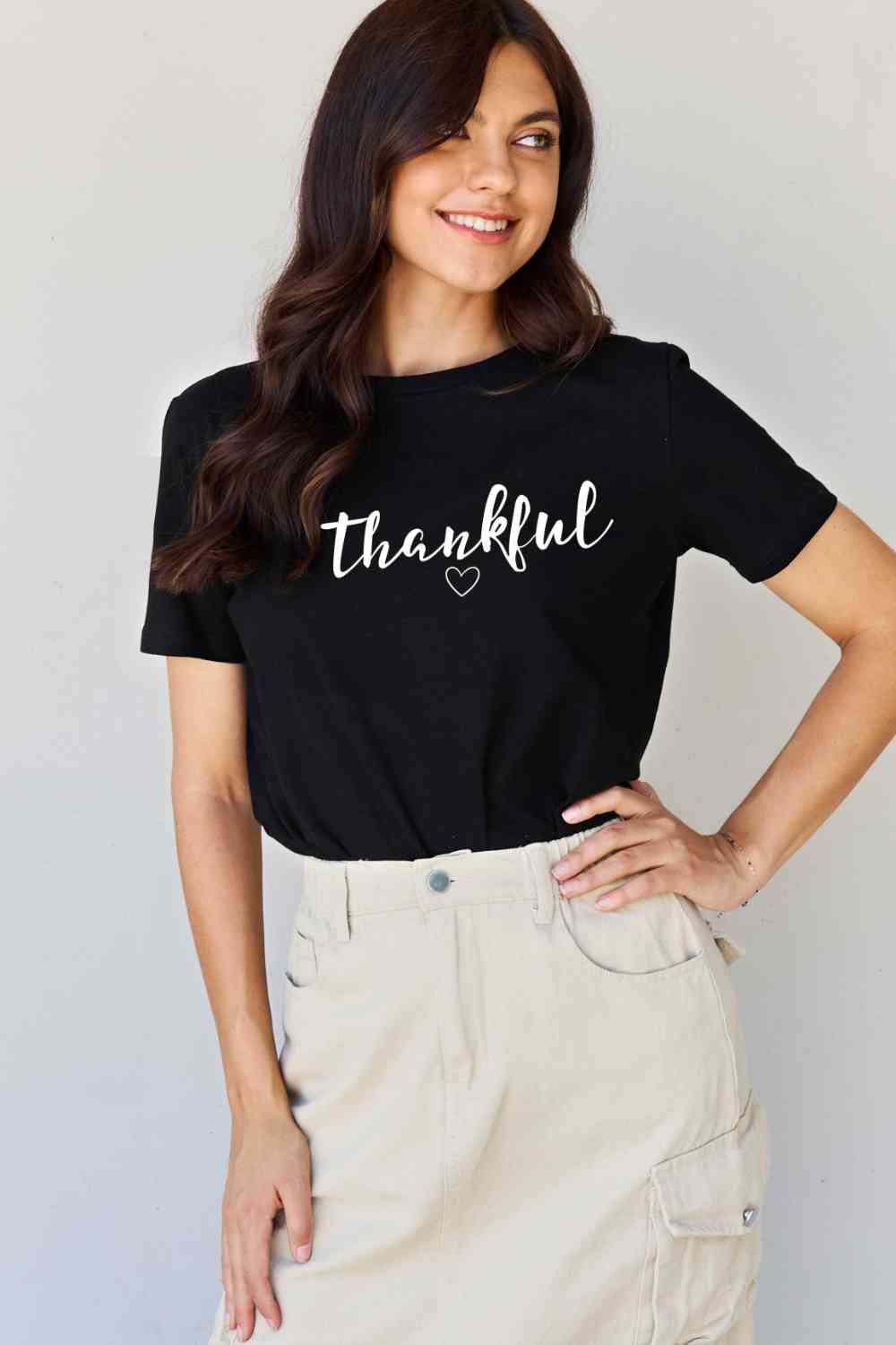 Simply Love Seasonal Full Size THANKFUL Graphic T-Shirt