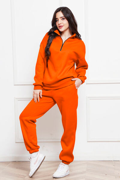 Comfy n' Cozy Half Zip Long Sleeve Sweatshirt and Pants Set