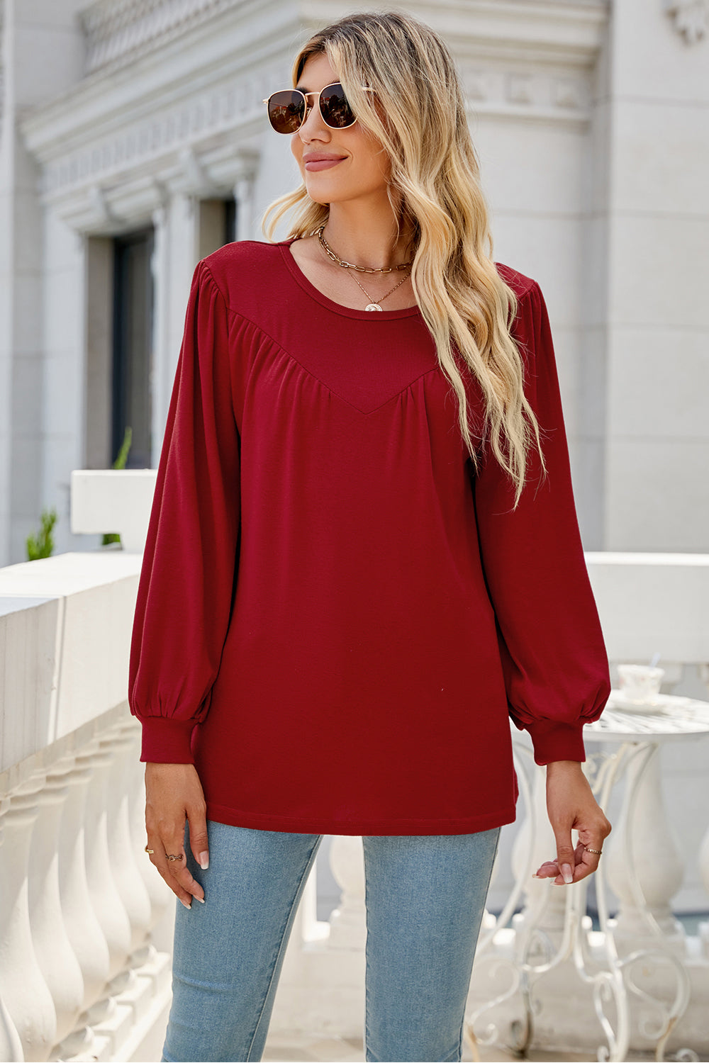 Full Size Round Neck Long Sleeve Top