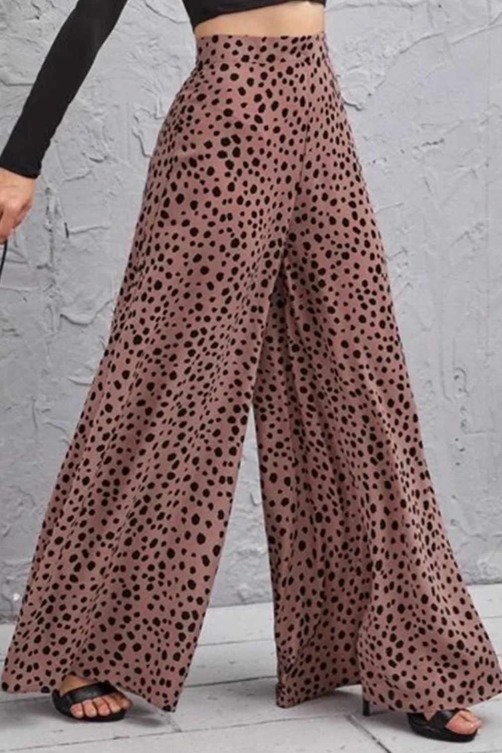 Women's Animal Print High-Rise Pants Culottes
