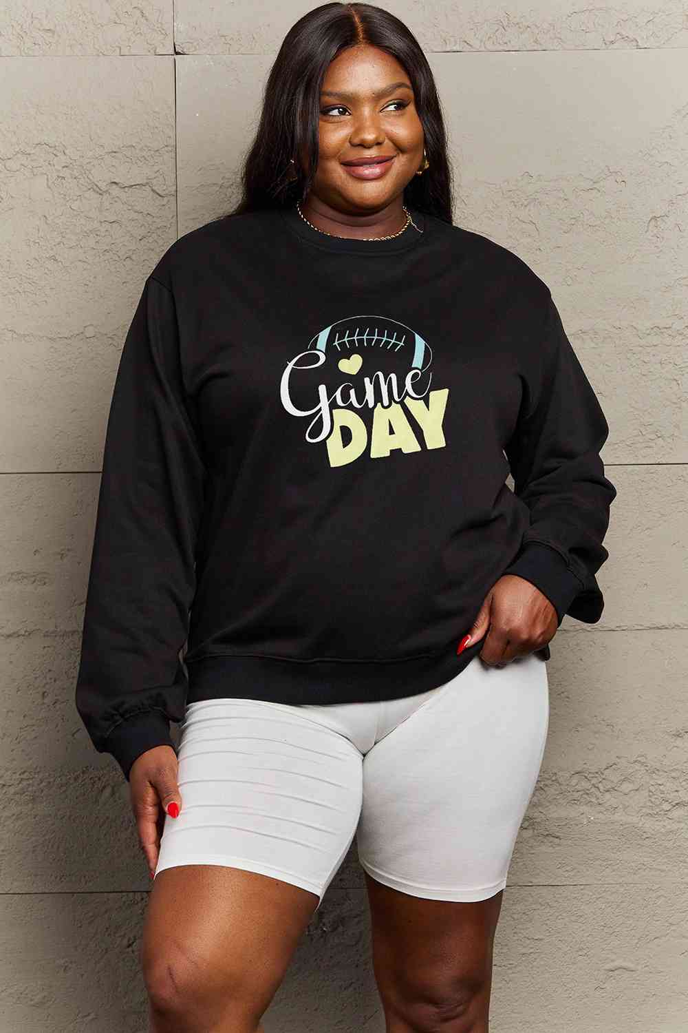 Simply Love Full Size Drop Shoulder GAME DAY Graphic Sweatshirt