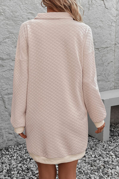 Women's SoDreamy Dusty Pink Johnny Collar Dropped Shoulder Dress