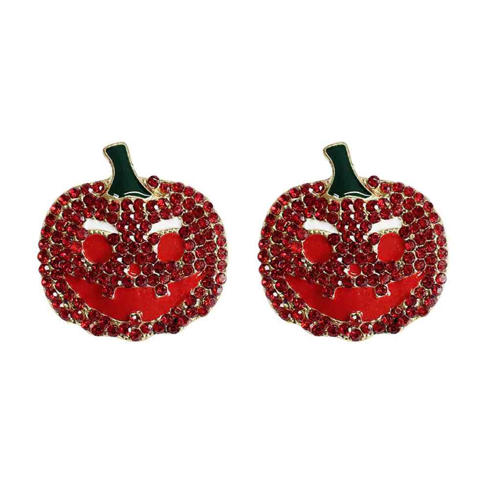 Halloween Demon Pumpkin Rhinestone Alloy Earrings