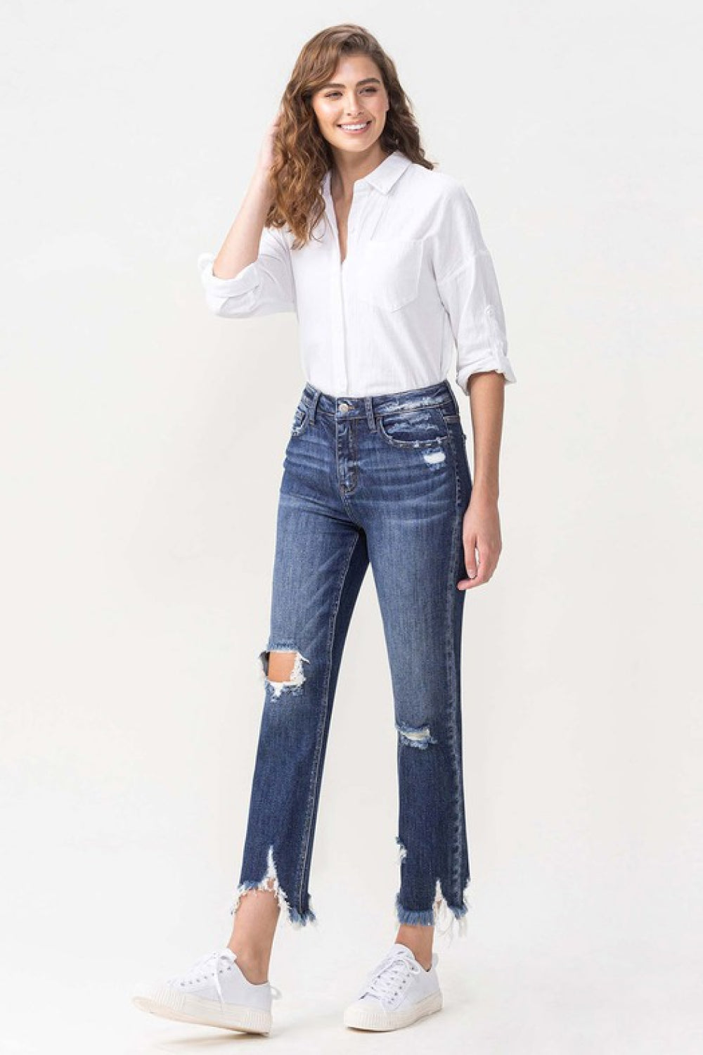 Women's Lovervet Jackie Full Size High Rise Crop Straight Leg Jeans