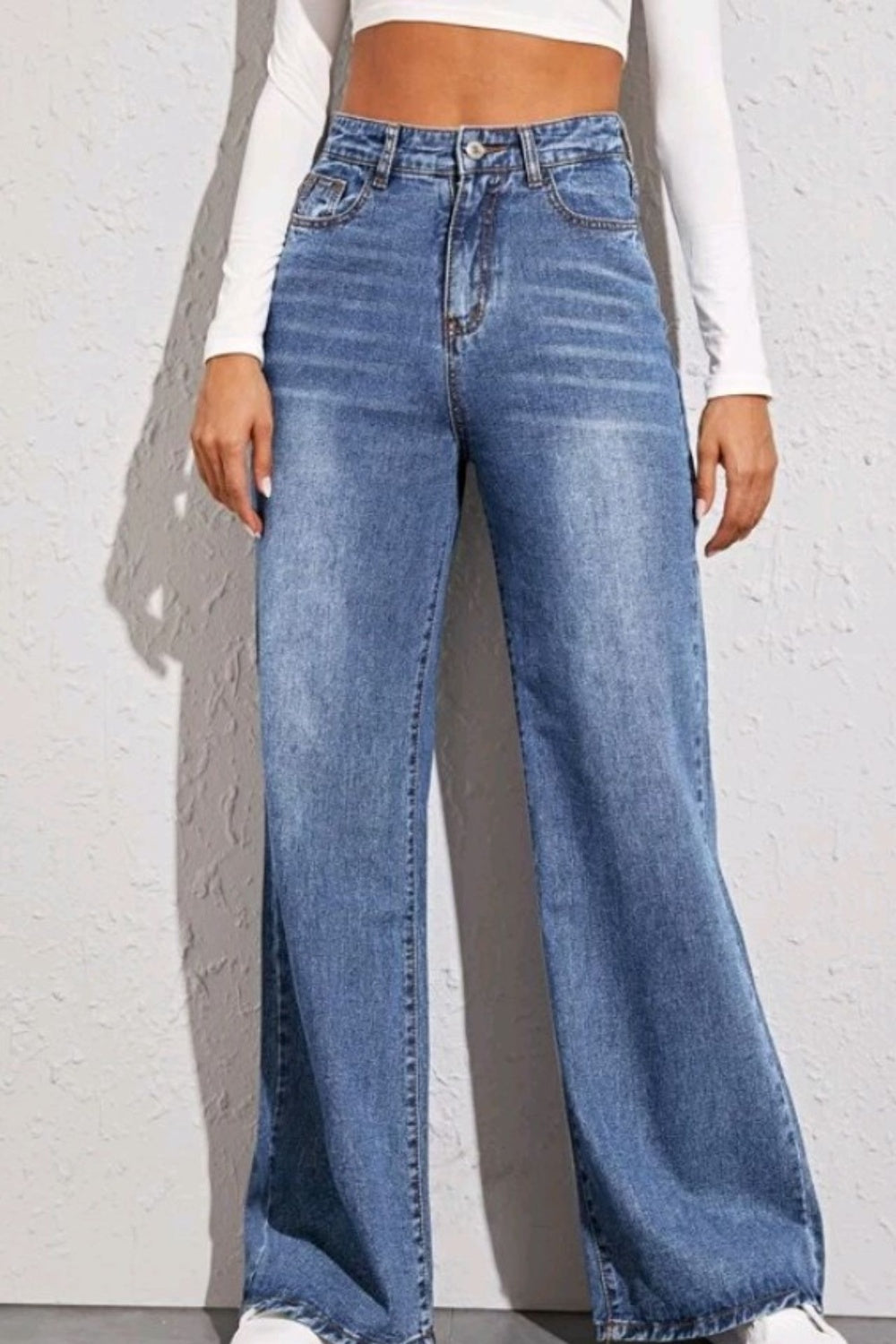 BEYOND CHIC High Waist Wide Leg Jeans