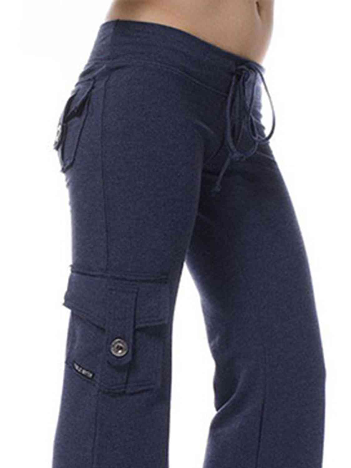 FAITHWALK Mid Waist Pants with Pockets