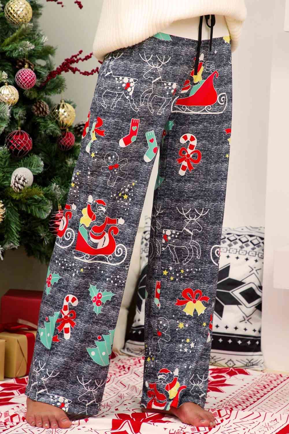 Christmas SANTA'S SLED Straight Leg Pants