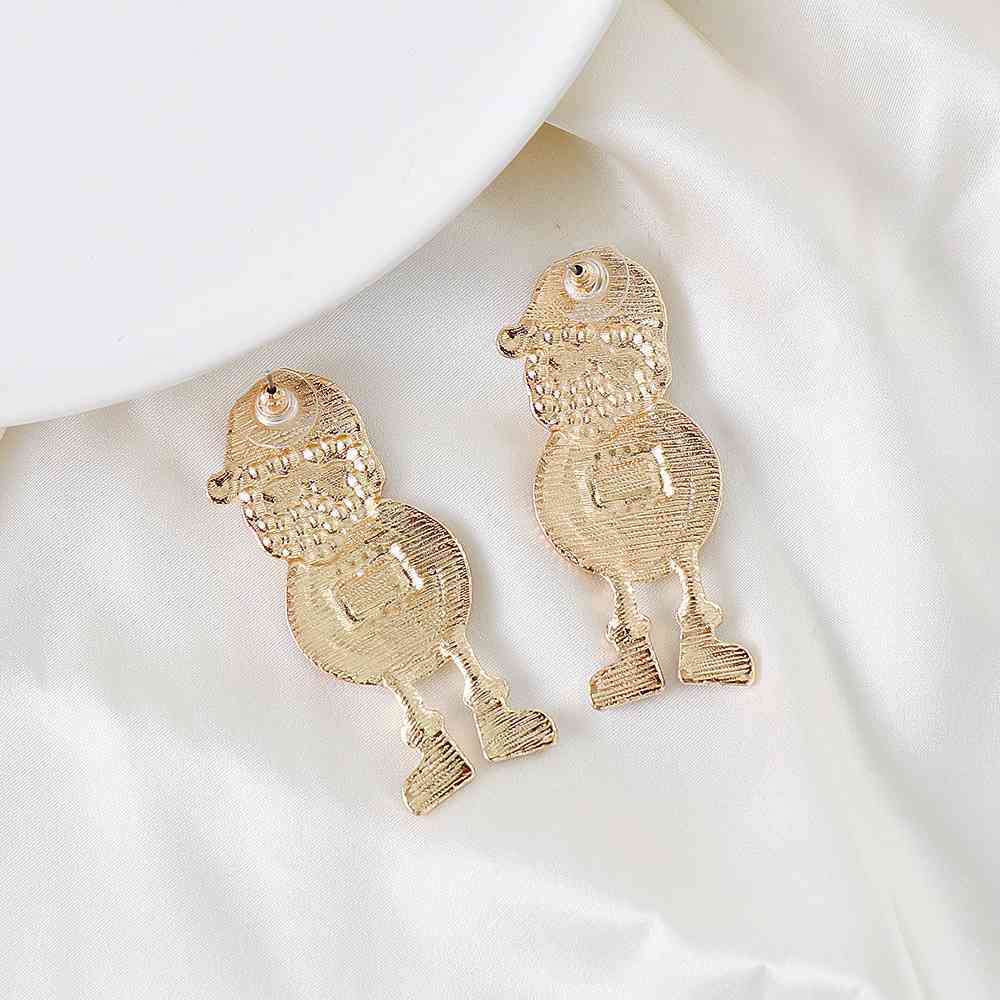 Christmas Rhinestone Alloy Santa Earrings