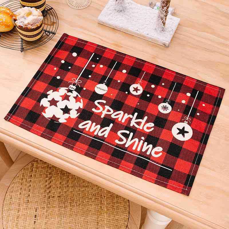 Winter Country Christmas Assorted 2-Piece Plaid Placemats