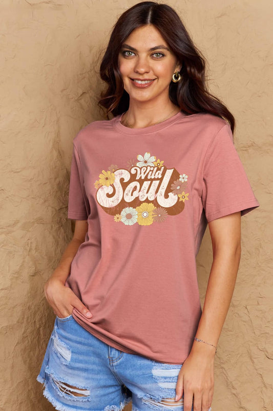 Malibu Dreams Simply Love Full Size WILD SOUL Graphic Cotton T-Shirt