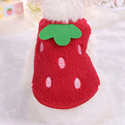 Fuzzy Thermal Pet Costume in Strawberry Honeybee