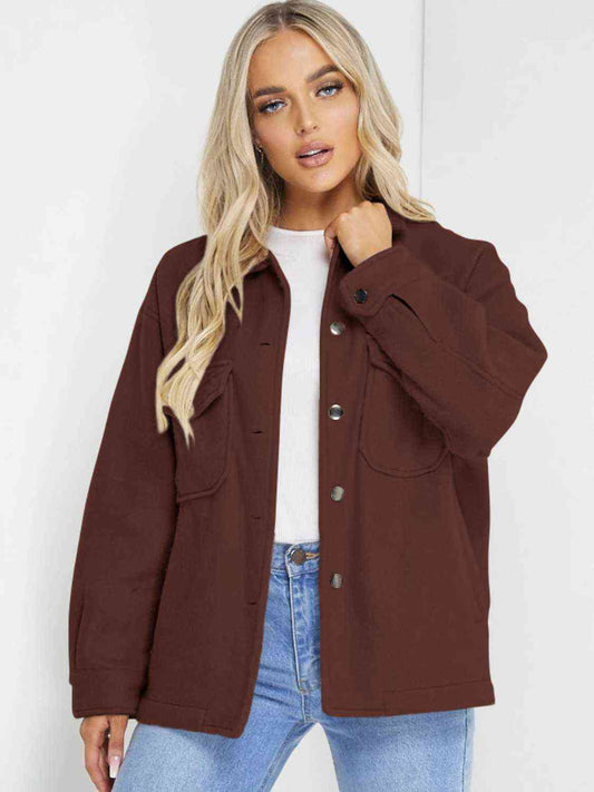 FashionToFigureTrends Chestnut Brown Button Down Denim Jacket