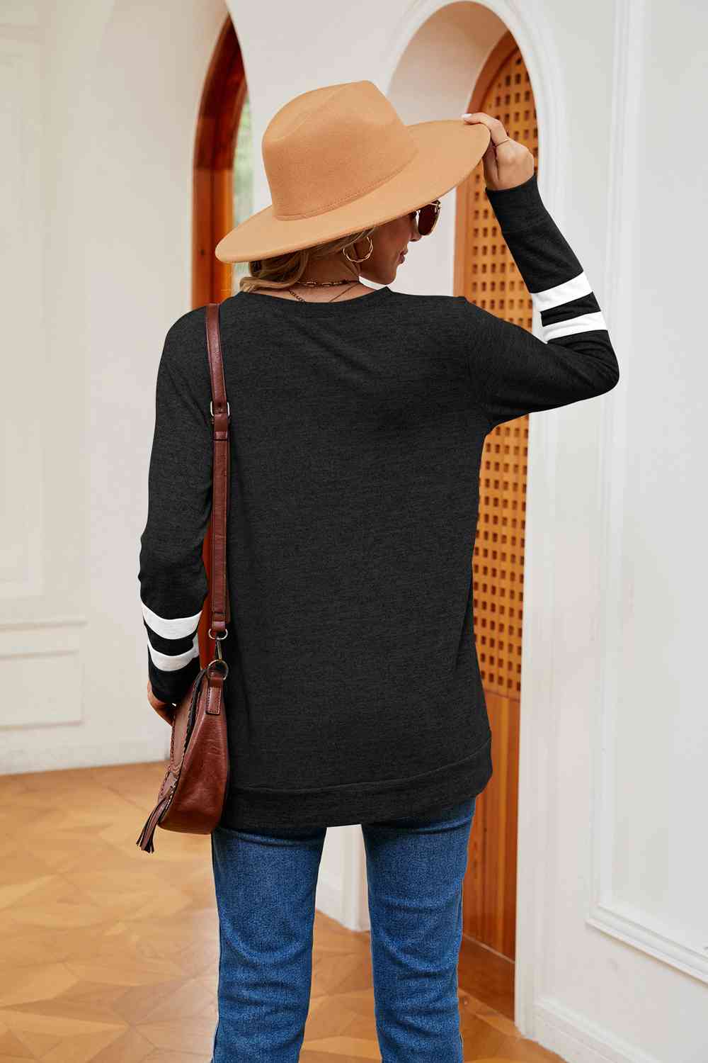 Full Size V-Neck Long Sleeve T-Shirt