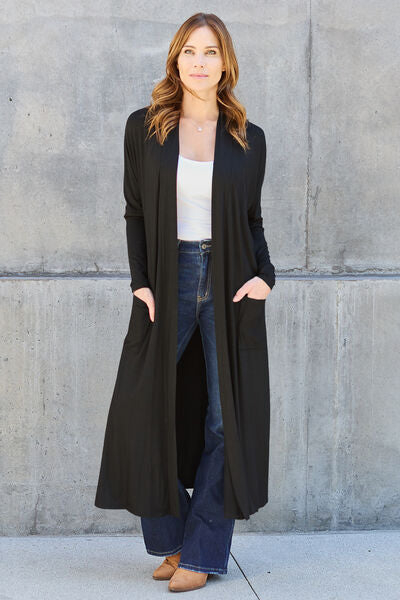 Basic Bae Full Size Open Front Long Sleeve Cover Up Cardigan