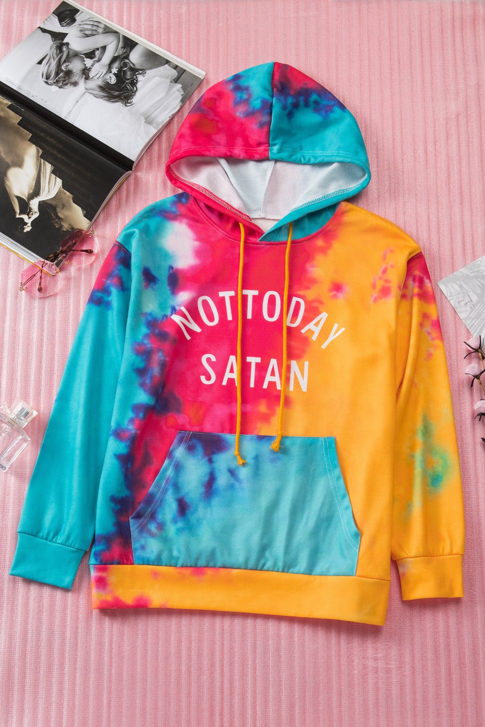 Cool Trend Tie-Dye NOT TODAY SATAN Hoodie