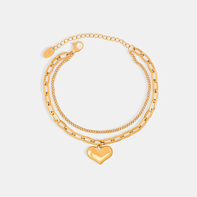 Michelle&Lanha Heart Shape Lobster Closure Chain Bracelet