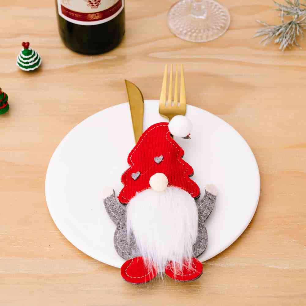 Christmas 3-Piece Faceless Gnome Cutlery Holders